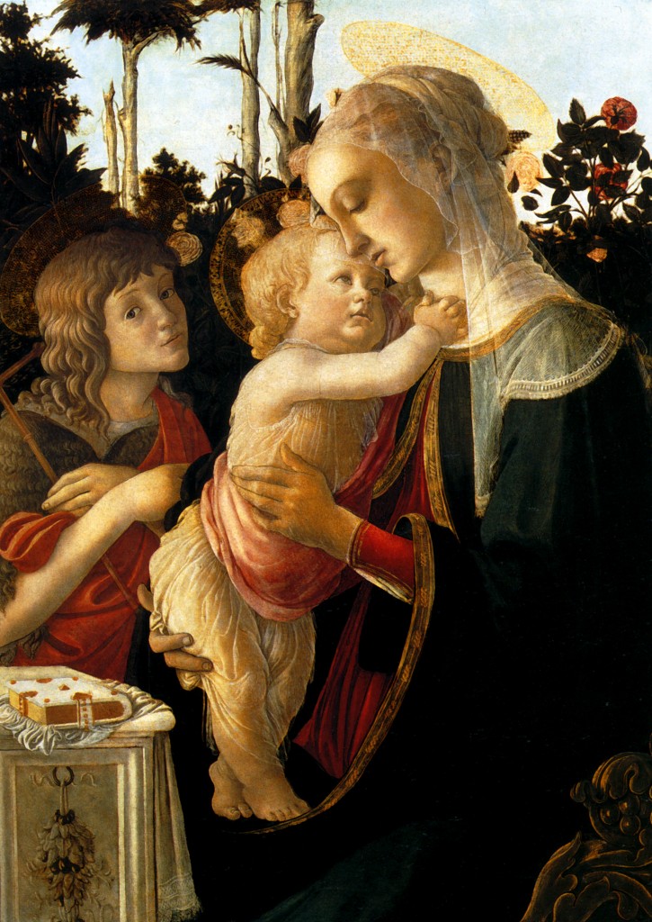 [Clio Team] 1470  Sandro Botticelli  Vierge à l'Enfant et le petit saint Jean  Détrempe sur panneau   93x69 cm  Paris, musée du Louvre