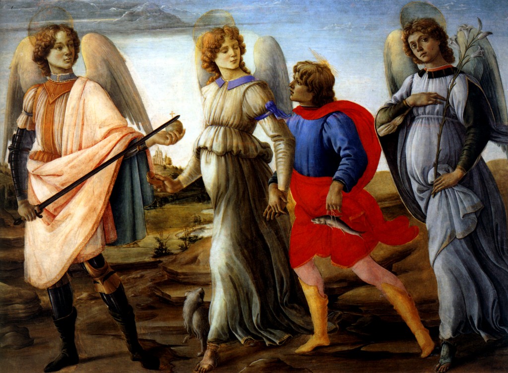 [Clio Team] 1482  Filippino Lippi  Les Trois Archanges  Tempera grasse sur panneau  100x127 cm  Turin, Gallaria Sabauda