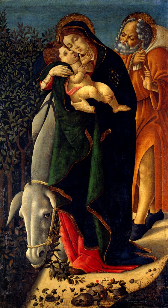 [Clio Team] 1500  Sandro Botticelli  Repos durant la fuite en Egypte  Détrempe sur panneau   130x95 cm  Paris, musée Jacquemart