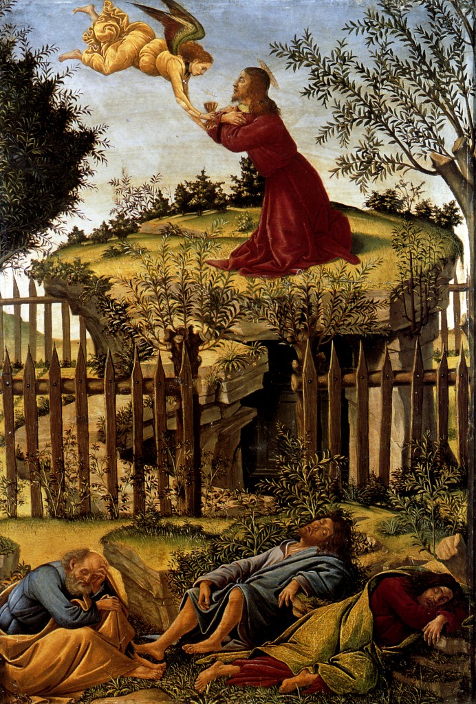 [Clio Team] 1504  Sandro Botticelli  Christ au Jardin des Oliviers  Détrempe sur panneau   53x35 cm  Grenade Capilla de Los reyes