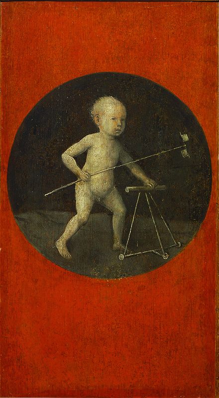 Иероним Босх - Ребенок с ветряком. 1490-е. диаметр 29см. М истории ис-в Вена_1