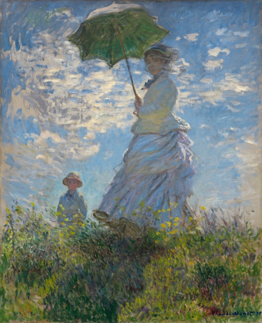 Прогулка, женщина с зонтиком