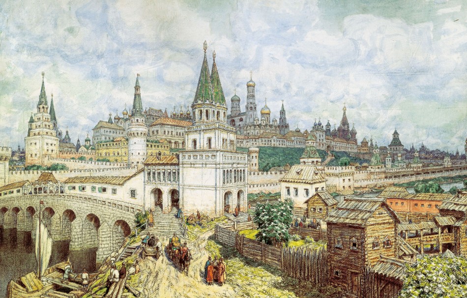 Расцвет Кремля. Всехсвятский мост и Кремль в конце XVII века