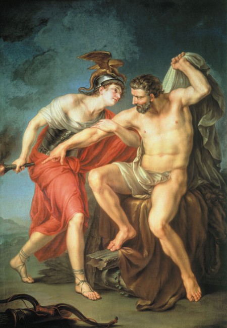 Самосожжение Геркулеса на костре в присутствии его друга Филоктета